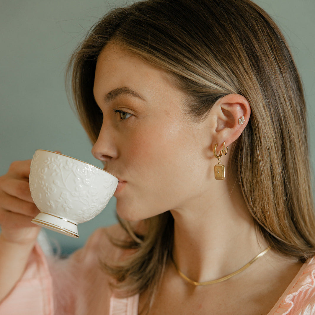 Twinkling Charm Hoops