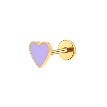 Purple Heart Enamel Flat Back Stud