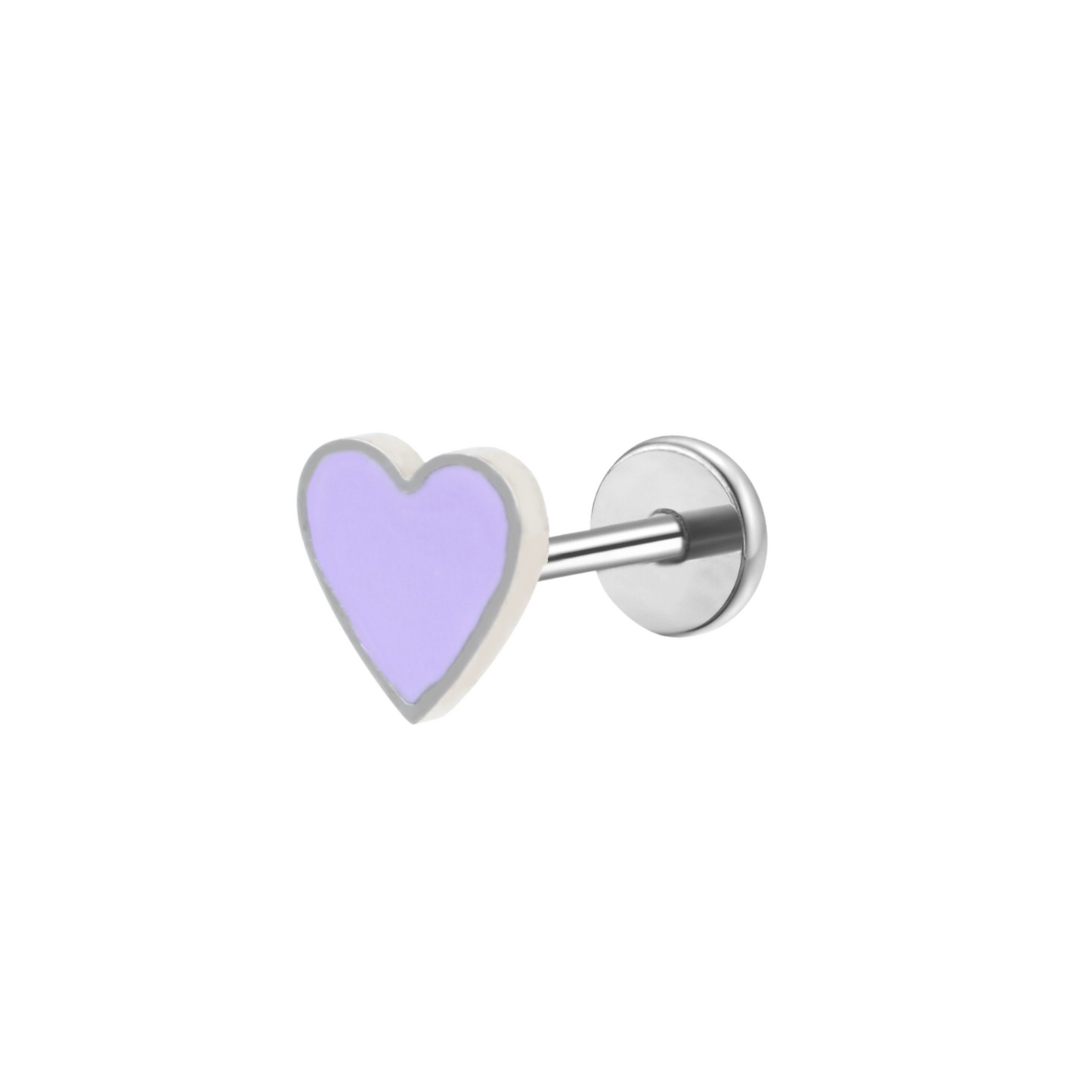 Purple Heart Enamel Flat Back Stud