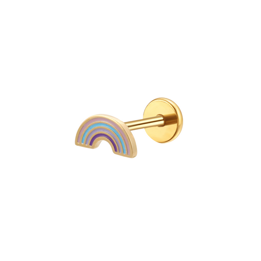 Rainbow Enamel Flat Back Stud