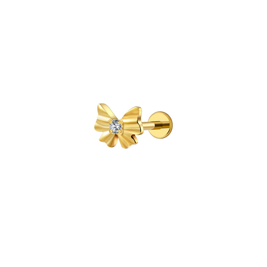 Fancy Bow Flat Back Stud