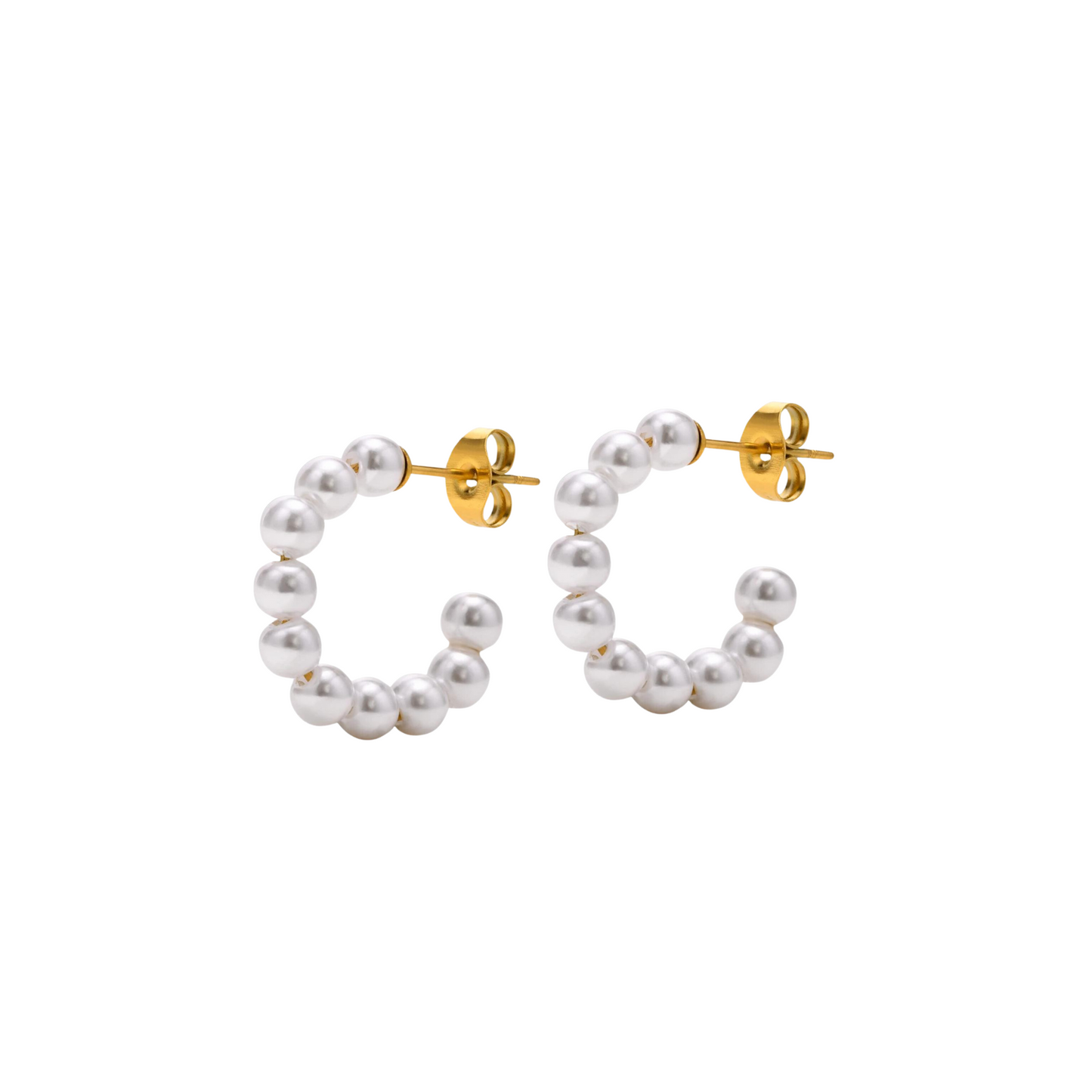 Simple Pearl Hoops