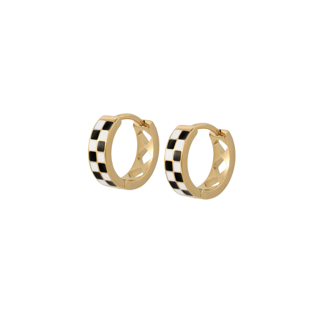 Checkered Titanium Clicker Hoops