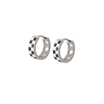 Checkered Titanium Clicker Hoops