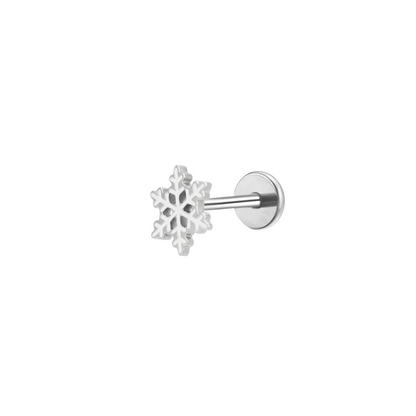 Snowflake Enamel Flat Back Stud