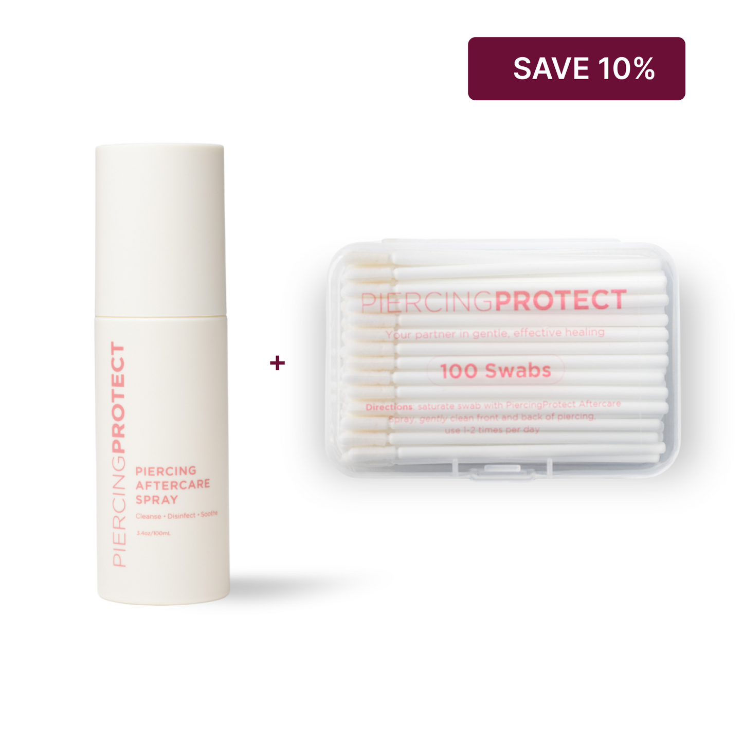 PiercingProtect™ Aftercare Spray & Safe Swabs Bundle