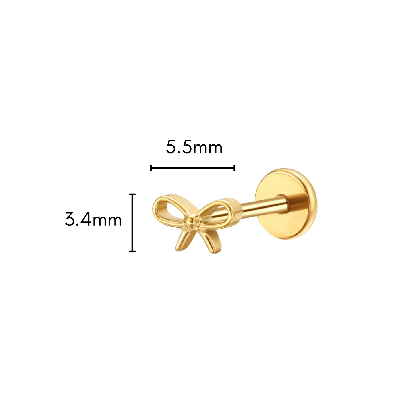 Bow Flat Back Stud