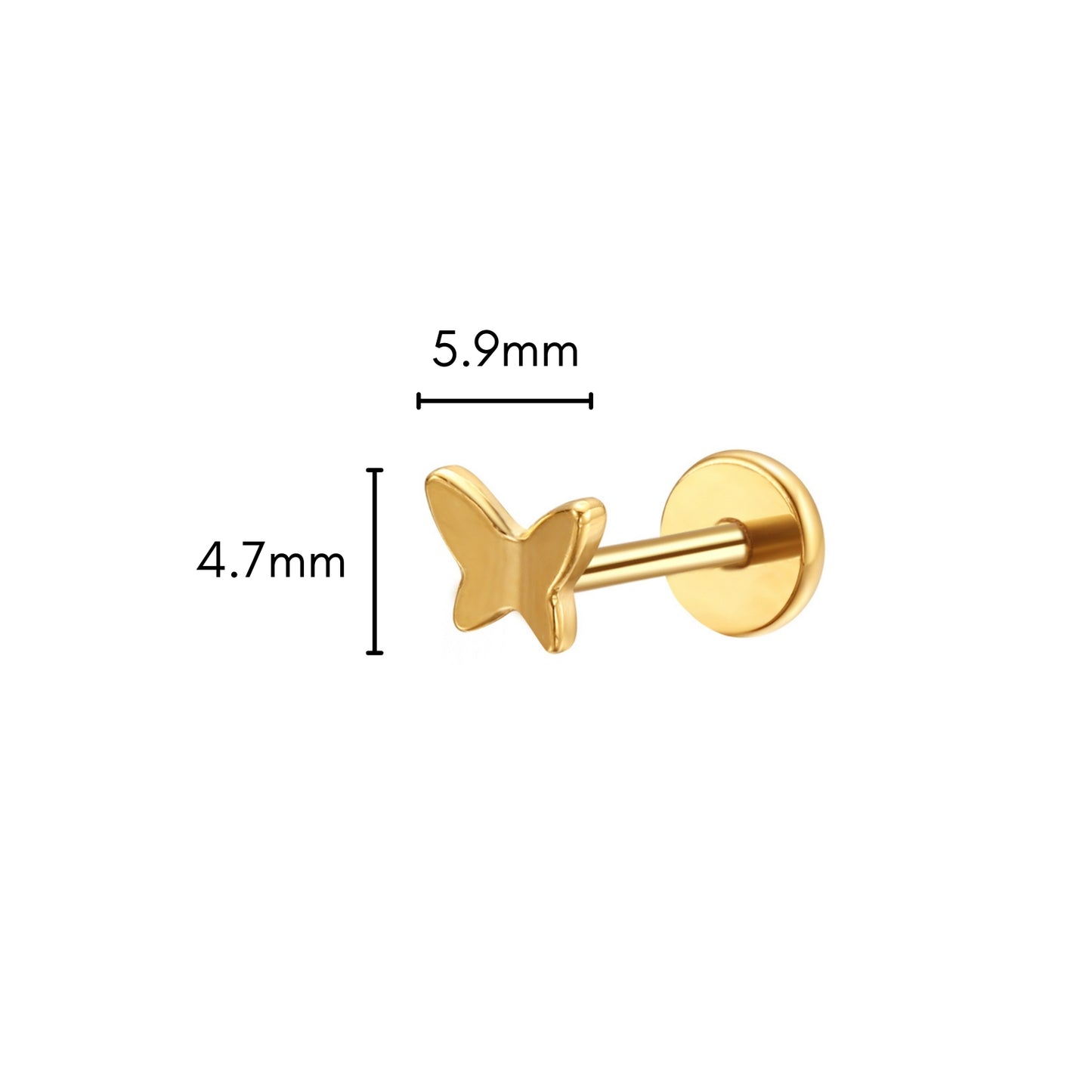 Butterfly Flat Back Stud