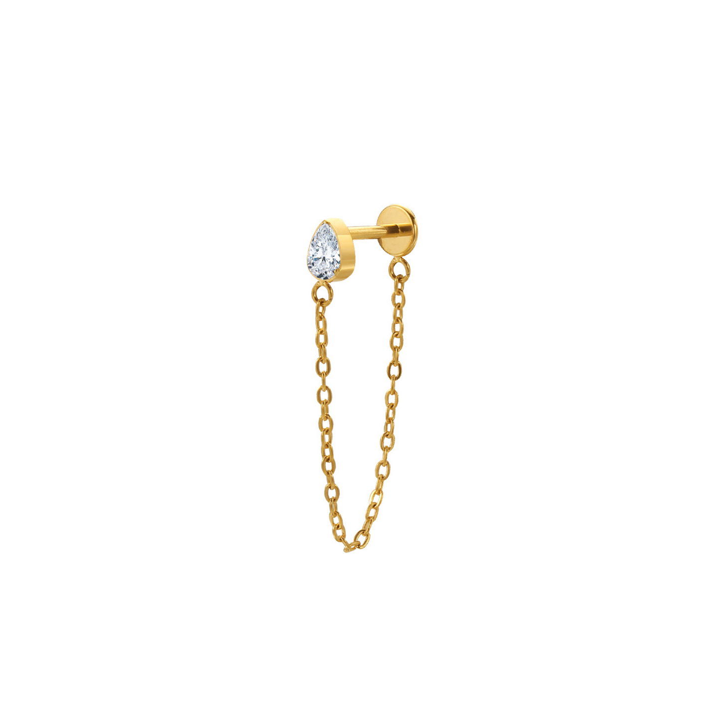 Chain Teardrop Flat Back Stud