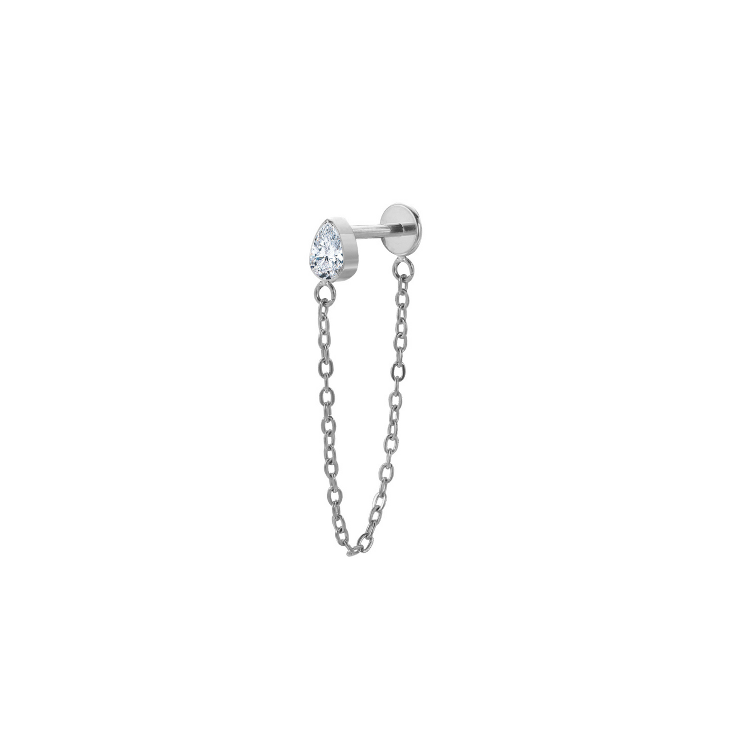 Chain Teardrop Flat Back Stud