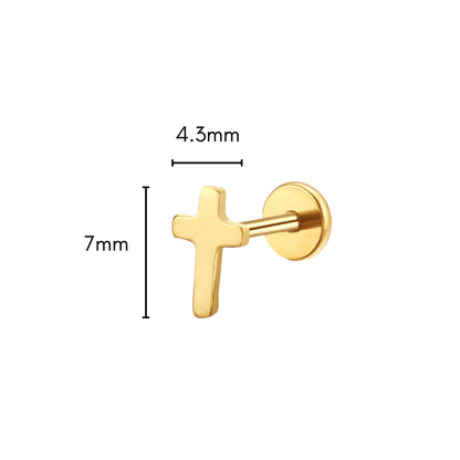 Cross Flat Back Stud