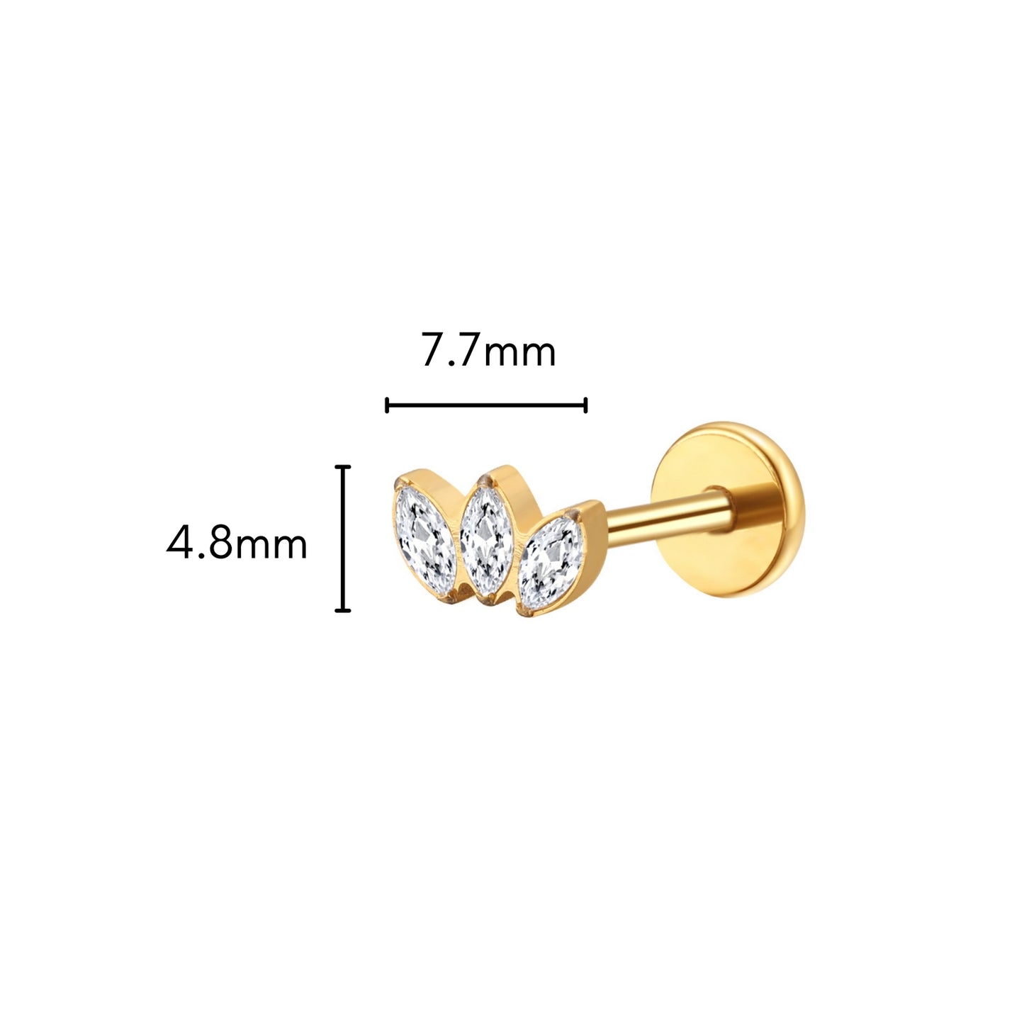 Crown Jewel Flat Back Stud