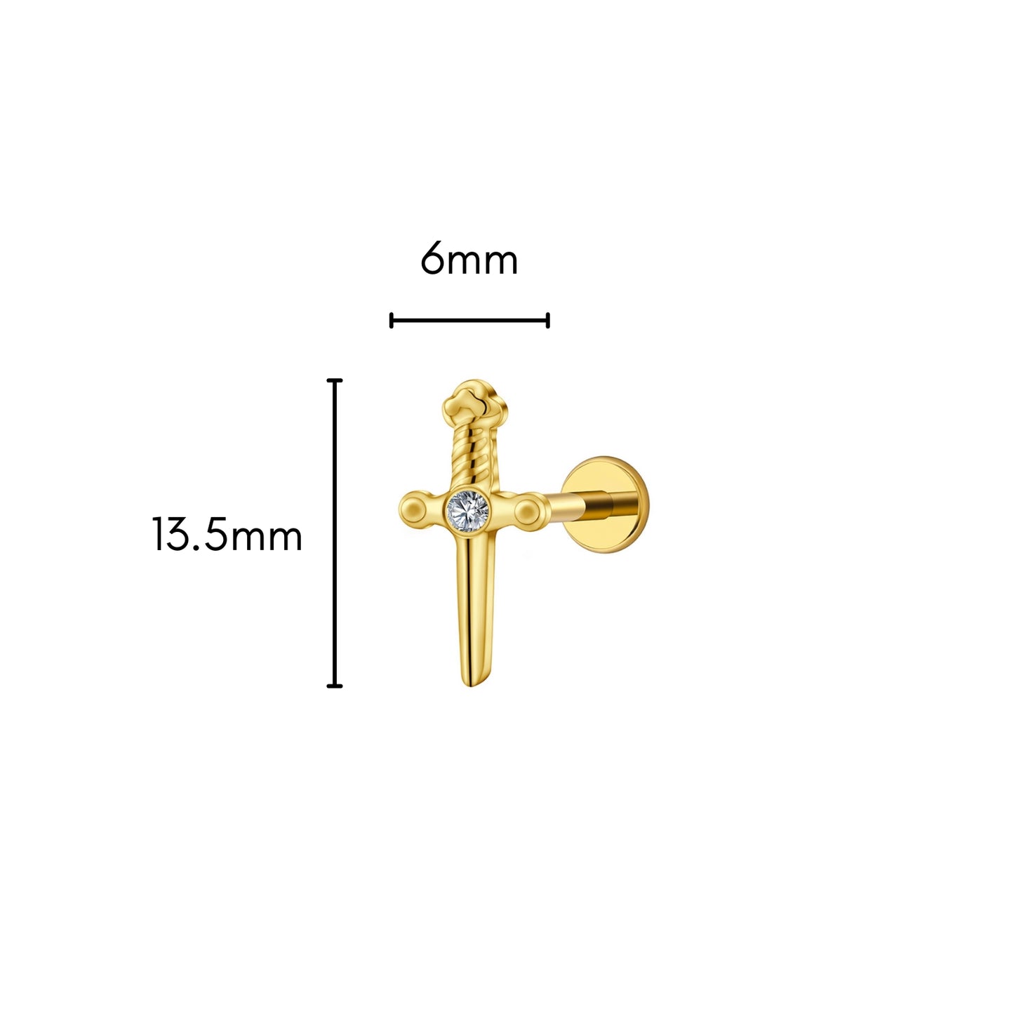 Dagger Flat Back Stud