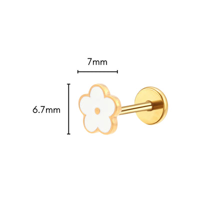 Daisy Enamel Flat Back Stud