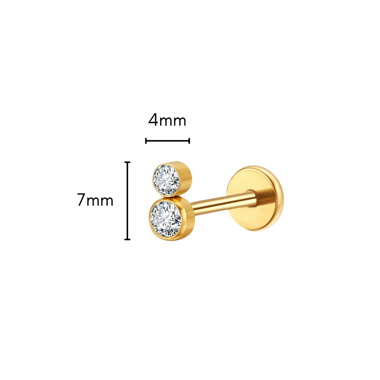 Double Down Flat Back Stud