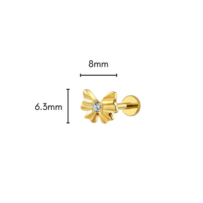 Fancy Bow Flat Back Stud