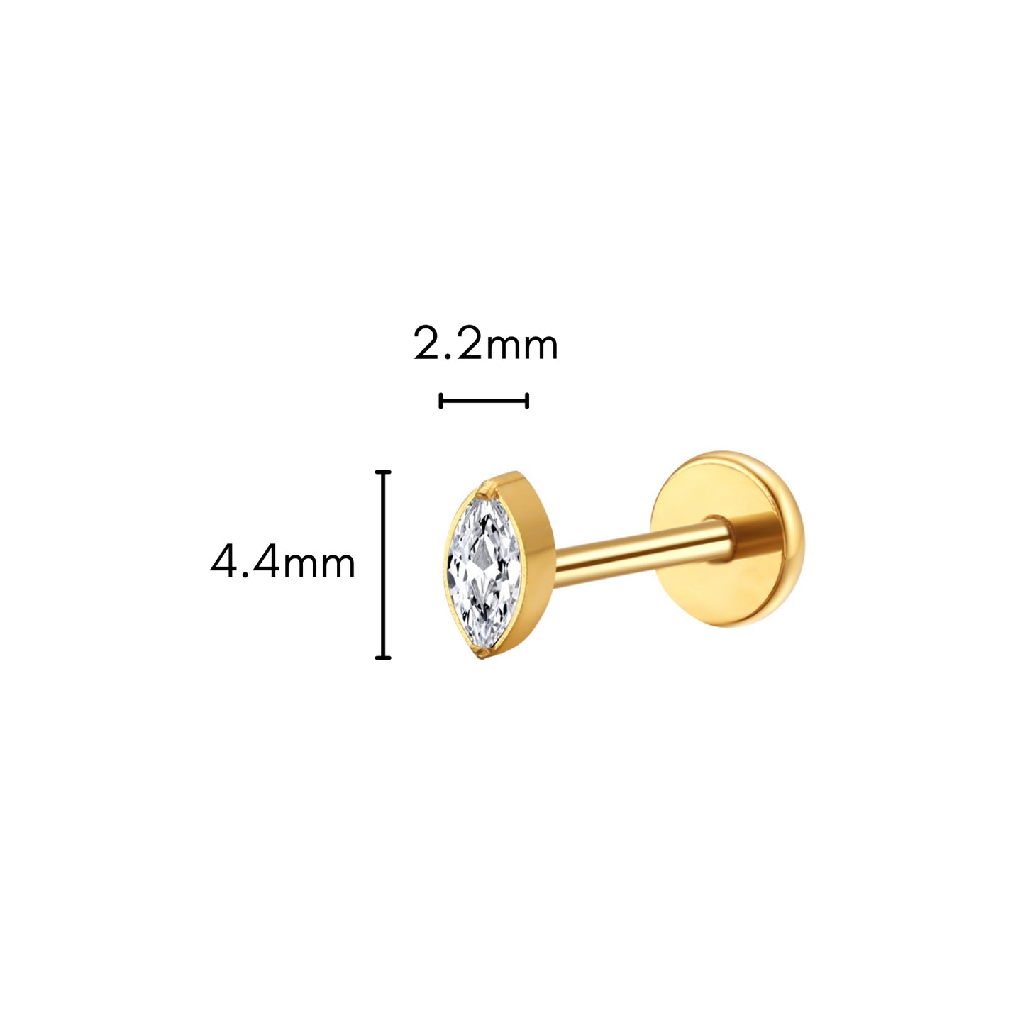 Marquise Flat Back Stud