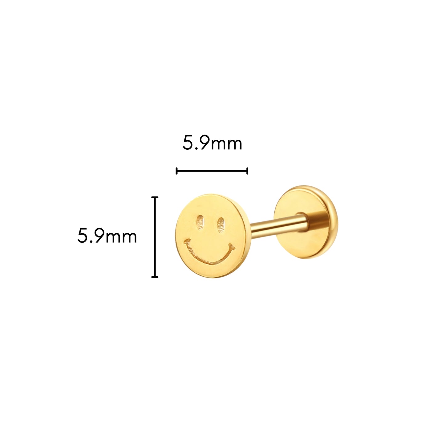 Smiley Flat Back Stud